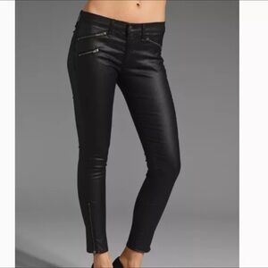 Rag & Bone Seal Wax Faux Leather Black Stretchy Jeans (28)